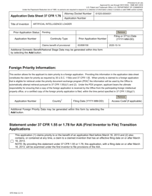 Application Data Sheet, benefit claim, page 2