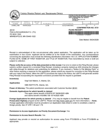 USPTO filing receipt, 19/802,308